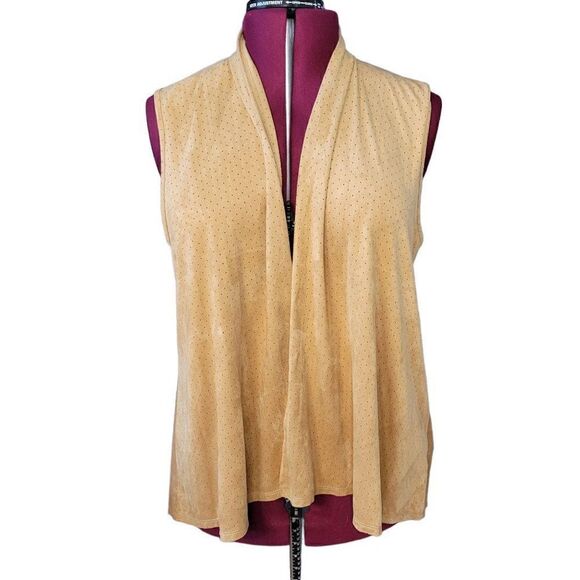 Espresso Faux Suede Shrug Vest (Size 2X) - Picture 1 of 7